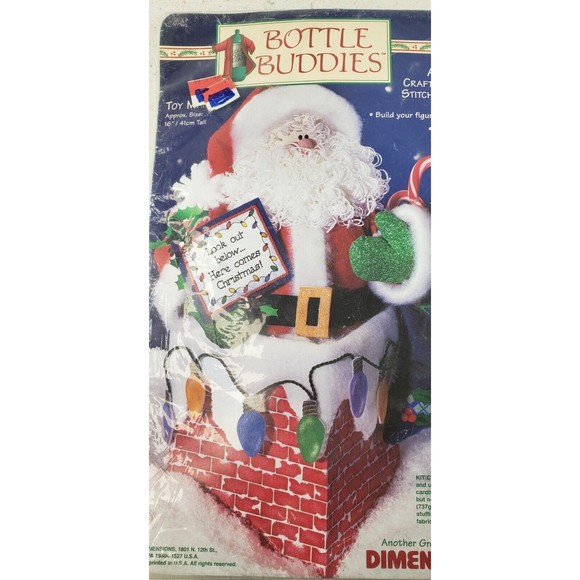 VTG Dimensions "Toy Man" Bottle Buddy Felt Applique Kit Santa Christmas #62169 - Picture 7 of 15